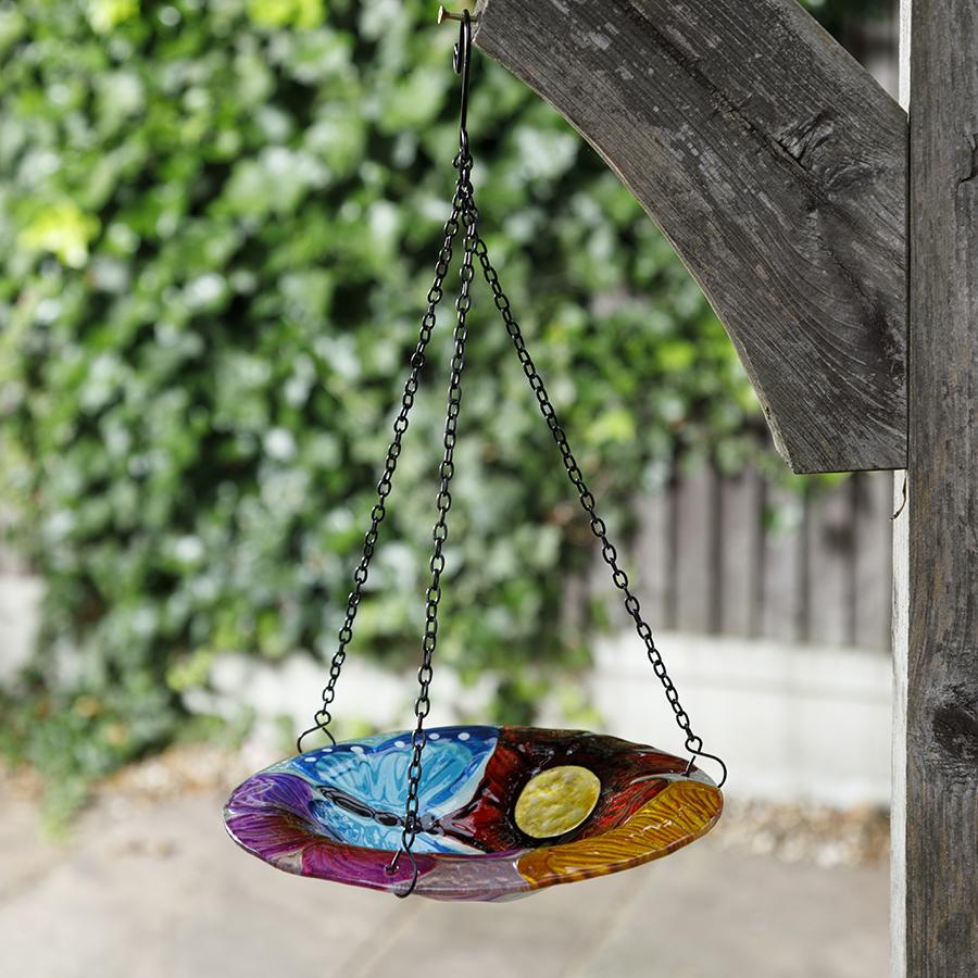 A Summer's Day Glass Bird Bath