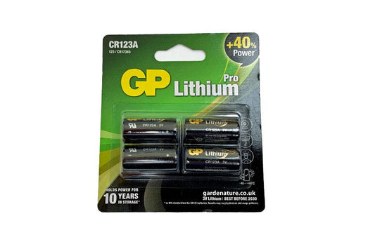 GP CR123A Pro Lithium Batteries 4pk