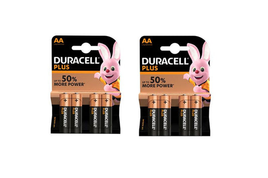 AA Duracell Plus Power Alkaline Batteries 4pk x2